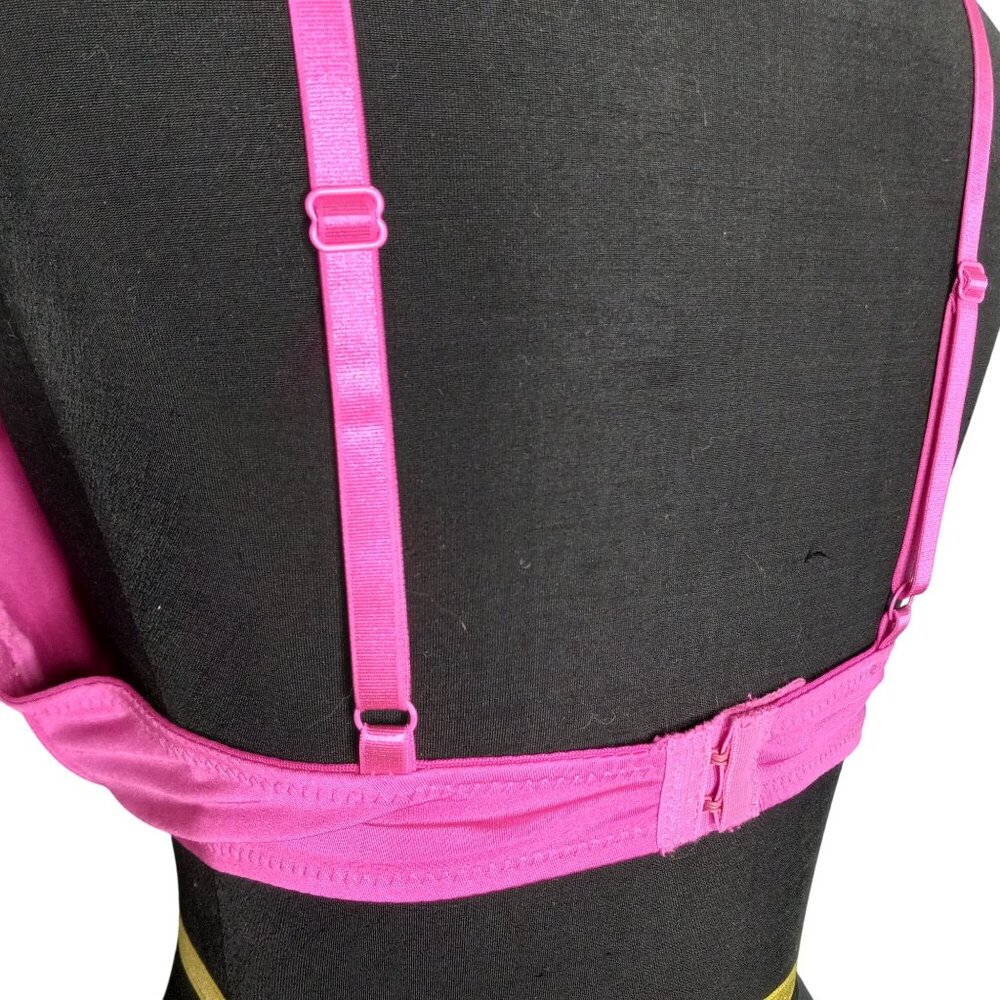 Miss BHavin 36C Bra Hot Pink Padded Push Up Adjustable Straps Back Closure NEW - Picture 4 of 6